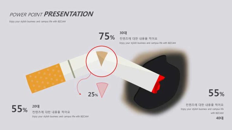 금연 흡연율 인포그래픽 꽁초 꺾기